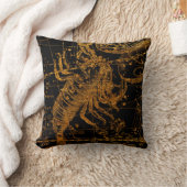 天の星図 占星術のサイン ゴールド スコーピオ クッション (ブランケット)