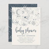 天の星明かりの夜星座のベビーシャワー インビテーションポストカード (正面/裏面)