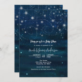 天の星空が渦を巻くベビーシャワー招待状 招待状 (正面/裏面)