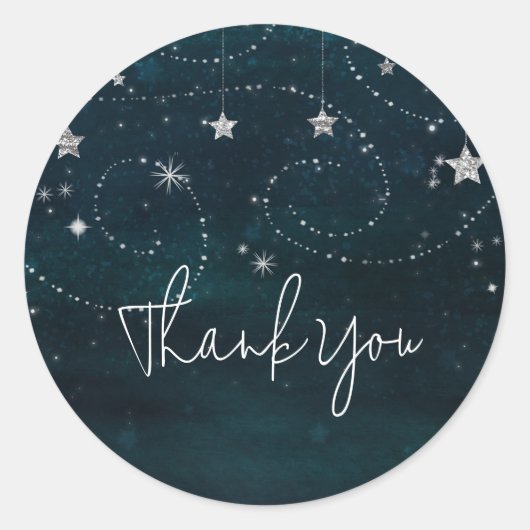 天の星空が赤ちゃんシャワーの好意を旋回 ラウンドシール (正面)