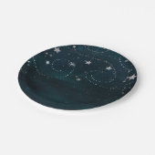 天の星空の渦巻き赤ちゃんシャワーパーティー ペーパープレート (アングル)