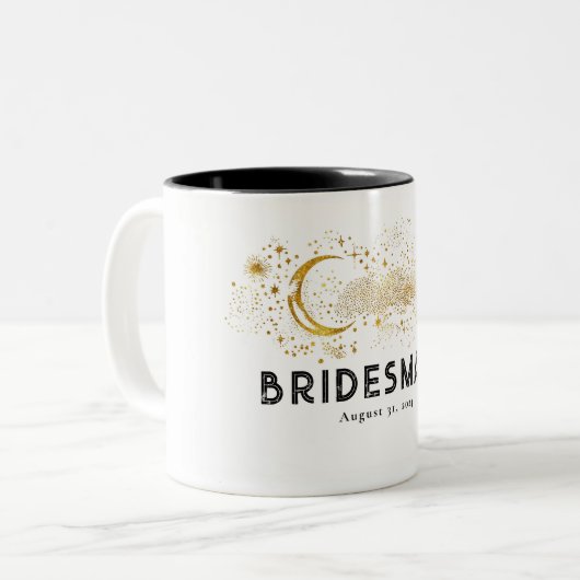 天の星空の神秘的なロマンチックなウェディング ツートーンマグカップ (正面左)