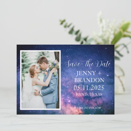 天の星空銀河写真ロマンチック セーブザデート (スタンド正面)