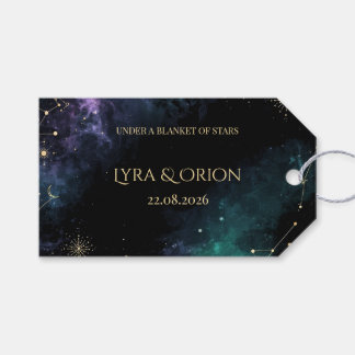 天の星 | ゴールド箔 両面 ウェディング ギフトタグ