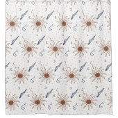 天の星、太陽と月 シャワーカーテン (正面)