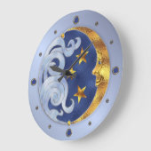 天の月および星 ラージ壁時計 (傾斜)