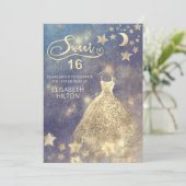 天の月と星のカリグラフィー スイート16 招待状 (スタンド正面)