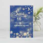 天の月と星のカリグラフィー スイート16 招待状 (スタンド正面)