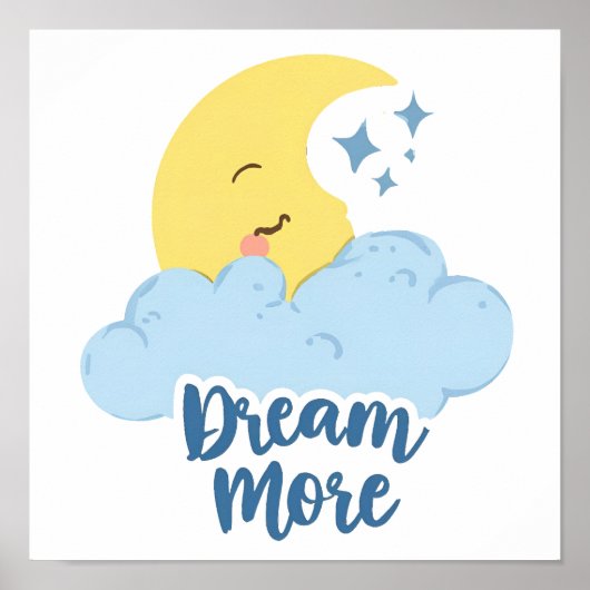 天の月と星のモチベーション ポスター (正面)