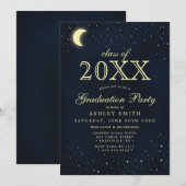 天の月と星の卒業クラス 招待状 (正面/裏面)