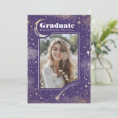 天の月と星の卒業写真 卒業 招待状 (スタンド正面)