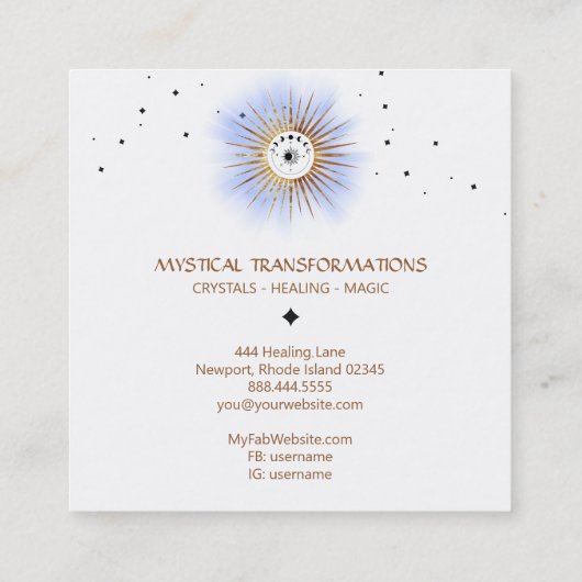 *~*天の月の月の魔法ぼほ光 スクエア名刺 (裏面)