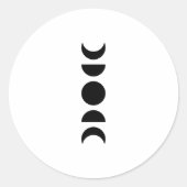 天の月の満ち欠け ラウンドシール (正面)