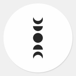 天の月の満ち欠け ラウンドシール