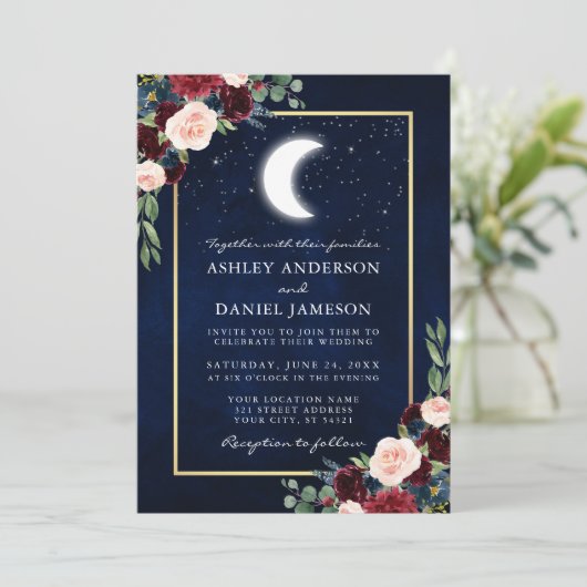 天の月星金結婚式 招待状 (スタンド正面)