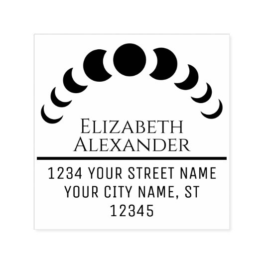 天の月相名前返送先 #3 セルフインキングスタンプ (デザイン)