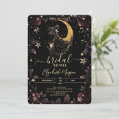 天の月、少女、星の花 ブライダルシャワー 招待状 (スタンド正面)