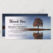 天の木の反射の葬儀ありがとう サンキューカード (正面/裏面)