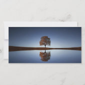 天の木の反射の葬儀ありがとう サンキューカード (裏面)