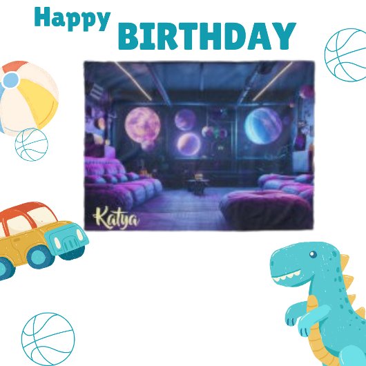 天の未来的なホームラージパープルプラネット フリースブランケット