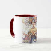 天の母よ私はあなたを愛するハート星の母の日 マグカップ (正面左)