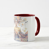 天の母よ私はあなたを愛するハート星の母の日 マグカップ (正面右)