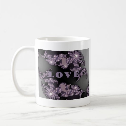 天の気持ち私はあなたを愛する銀河の挨拶 コーヒーマグカップ (左)