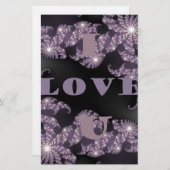 天の気持ち私はあなたを愛する銀河の挨拶 便箋 (正面/裏面)