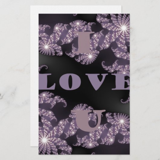 天の気持ち私はあなたを愛する銀河の挨拶 便箋 (正面/裏面)