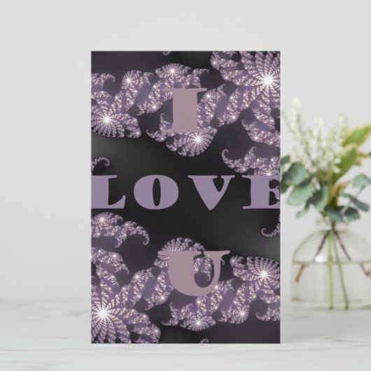 天の気持ち私はあなたを愛する銀河の挨拶 便箋 (スタンド正面)