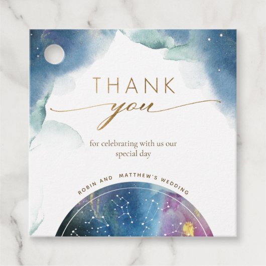 天の水の感謝してい色あなたの結婚(またはその他) フェイバータグ (正面)