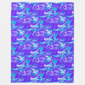 天の波動: 青白と紫の瑪瑙 フリースブランケット (正面)