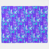 天の波動: 青白と紫の瑪瑙 フリースブランケット (正面(横))