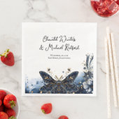 天の海軍青と金の蛾のウェディング歓迎 (インサイチュ)