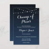 天の海軍青 星空の夜の結婚式 招待状 (正面/裏面)