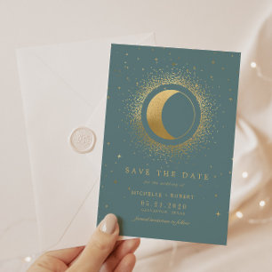 天の深夜の星の写真でSave The Date 招待状