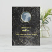 天の深夜青い星月ウェディング招待状 招待状 (スタンド正面)