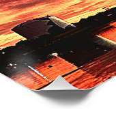 天の港。目を見張るような完全な夕焼け ポスター (コーナー)