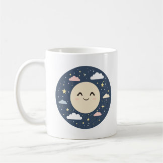 天の満月と星 – マグカップデザイン コーヒーマグカップ