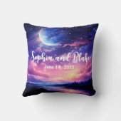 天の満月の星が神秘的な雲結婚 クッション (裏面)