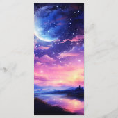 天の満月の星が神秘的な雲結婚 メニュー (裏面)