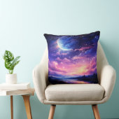 天の満月の星の雲の神秘的な紫 クッション (椅子)