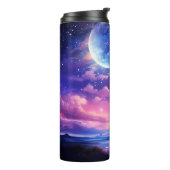 天の満月の星の雲の神秘的な紫 タンブラー (回転左)