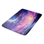天の満月の星の雲の神秘的な紫 バスマット (アングル)