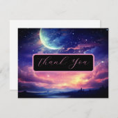 天の満月の星結婚のサンキューカード サンキューカード (正面/裏面)