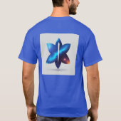 天の炎：ミニマル火ぼやけ銀河系星 Tシャツ (裏面)