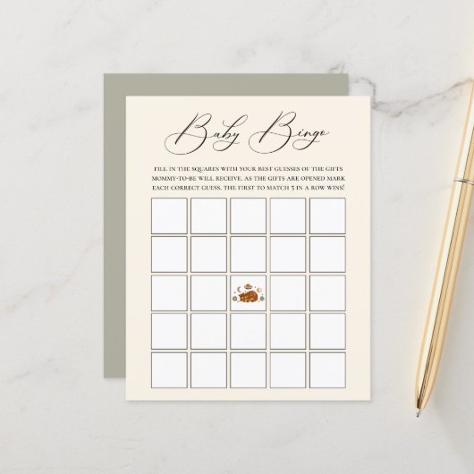 天の熊のテーマ 赤ちゃんビンゴゲーム (正面/裏面インサイチュ)