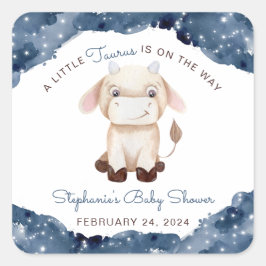 天の牡牛座 ウォーターカラー ベビーシャワー スクエアシール