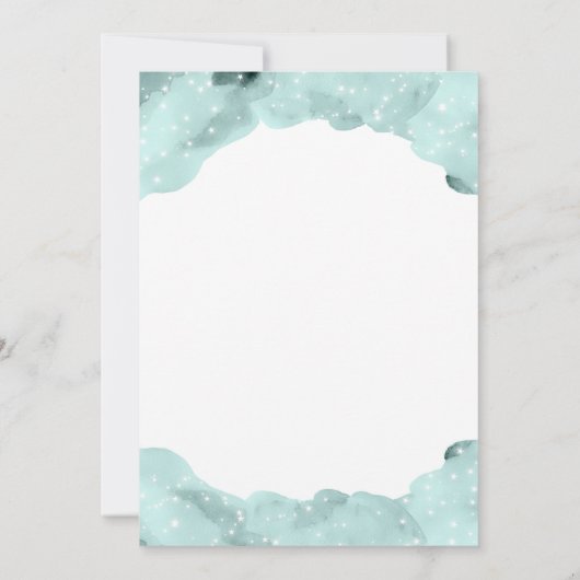 天の牡羊座の星占いサインMint赤ちゃんシャワー 招待状 (裏面)