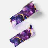 天の瑪瑙 | 宇宙の抽象的な鉱物パターン サテンリボン (裏面)